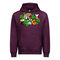 Mauve Wine lucky dog St. Patricks Day Urban Hoodie - FaDigitalArtStudio