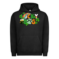 Pigment Black lucky dog St. Patricks Day Urban Hoodie - FaDigitalArtStudio