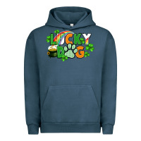 Pigment Midnight Navy lucky dog St. Patricks Day Urban Hoodie - FaDigitalArtStudio