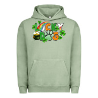 Pigment Oil Green lucky dog St. Patricks Day Urban Hoodie - FaDigitalArtStudio