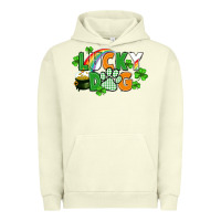 Pigment Pistachio lucky dog St. Patricks Day Urban Hoodie - FaDigitalArtStudio