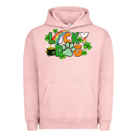 Pigment Salmon lucky dog St. Patricks Day Urban Hoodie - FaDigitalArtStudio