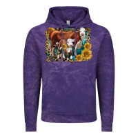 Cloud Purple Hereford Cow and Hereford Calf With Leopard Vintage Hoodie - LillyAllenDesigns