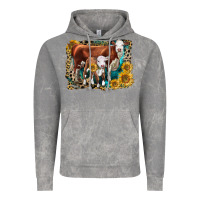 Cloud Rock Hereford Cow and Hereford Calf With Leopard Vintage Hoodie - LillyAllenDesigns