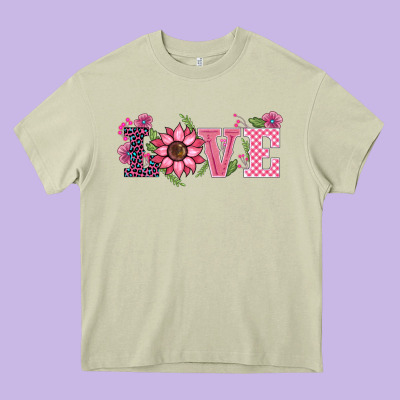 Walentine's Day Love Sunflower Heavy Core Tee Designed By Barkaloodesign