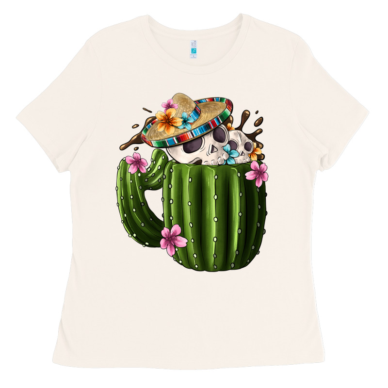 Day Of The Dead Mexican Cactus Ladies Tee by FaDigitalArtStudio | Teevron