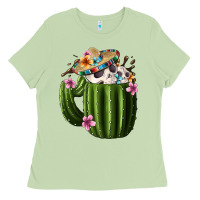 Matcha day of the dead mexican cactus Ladies Tee - FaDigitalArtStudio
