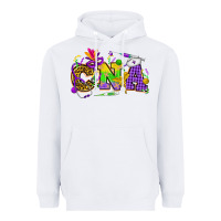 White Mardi Gras CNA Nurse Heavyweight Hoodie - HowdyJamesFarm