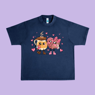 Valentines  Day Conchas And Cafecito Urban Heavy Tee Designed By Maliassmallbusiness