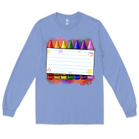 Colony Blue crayons add your text Long Sleeve Tee - NancyCooperArtShop