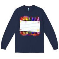 Navy crayons add your text Long Sleeve Tee - NancyCooperArtShop