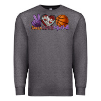 Charcoal Heather Peace love Basketball Premium Sweatshirt - HowdyJamesFarm