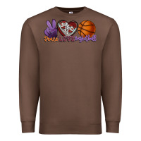 Chestnut Peace love Basketball Premium Sweatshirt - HowdyJamesFarm