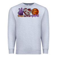 Heather Grey Peace love Basketball Premium Sweatshirt - HowdyJamesFarm