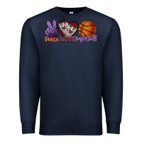 Navy Peace love Basketball Premium Sweatshirt - HowdyJamesFarm