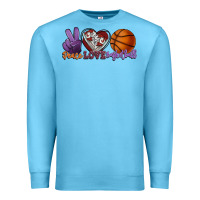 Ocean Blue Peace love Basketball Premium Sweatshirt - HowdyJamesFarm