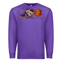 Purple Peace love Basketball Premium Sweatshirt - HowdyJamesFarm