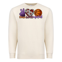 Sandshell Peace love Basketball Premium Sweatshirt - HowdyJamesFarm