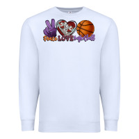 White Peace love Basketball Premium Sweatshirt - HowdyJamesFarm