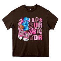 Chocolate Brown i am a survivor Heavy Core Tee - AdoDesignShop