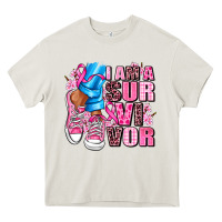 Cream i am a survivor Heavy Core Tee - AdoDesignShop