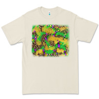 Bone mardi gras fleur de lis and leopard background Premium Tee - AdoDesignShop
