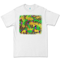 White mardi gras fleur de lis and leopard background Premium Tee - AdoDesignShop