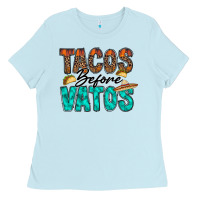 Baby Blue tacos before vatos Ladies Tee - RacoonDesign