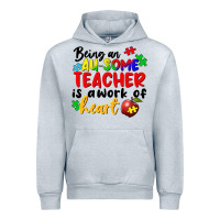 Heather Grey being an au some teacher is a work of the heart Urban Hoodie - FaDigitalArtStudio