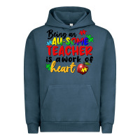 Pigment Midnight Navy being an au some teacher is a work of the heart Urban Hoodie - FaDigitalArtStudio