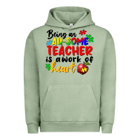 Pigment Oil Green being an au some teacher is a work of the heart Urban Hoodie - FaDigitalArtStudio