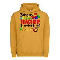Pigment Peanut Butter being an au some teacher is a work of the heart Urban Hoodie - FaDigitalArtStudio