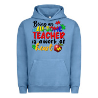 Pigment Pebble Blue being an au some teacher is a work of the heart Urban Hoodie - FaDigitalArtStudio