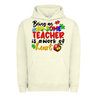 Pigment Pistachio being an au some teacher is a work of the heart Urban Hoodie - FaDigitalArtStudio