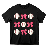 Black baseball coquette bow Heavy Core Tee - JahusDesignShop