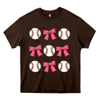 Chocolate Brown baseball coquette bow Heavy Core Tee - JahusDesignShop
