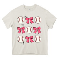 Cream baseball coquette bow Heavy Core Tee - JahusDesignShop