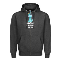 Charcoal Heather Mommy Saurus Rex Mom Mom Gift Dino Zipper Hoodie - Bettercallsaul