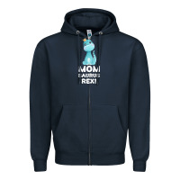 Navy Mommy Saurus Rex Mom Mom Gift Dino Zipper Hoodie - Bettercallsaul