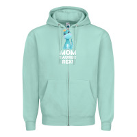 Seafoam Mommy Saurus Rex Mom Mom Gift Dino Zipper Hoodie - Bettercallsaul