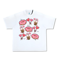 White valentines day doodles Urban Heavy Tee - MaliasSmallBusiness