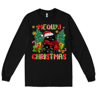 Black meowy christmas black cat Long Sleeve Tee - MaliasSmallBusiness