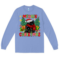 Colony Blue meowy christmas black cat Long Sleeve Tee - MaliasSmallBusiness