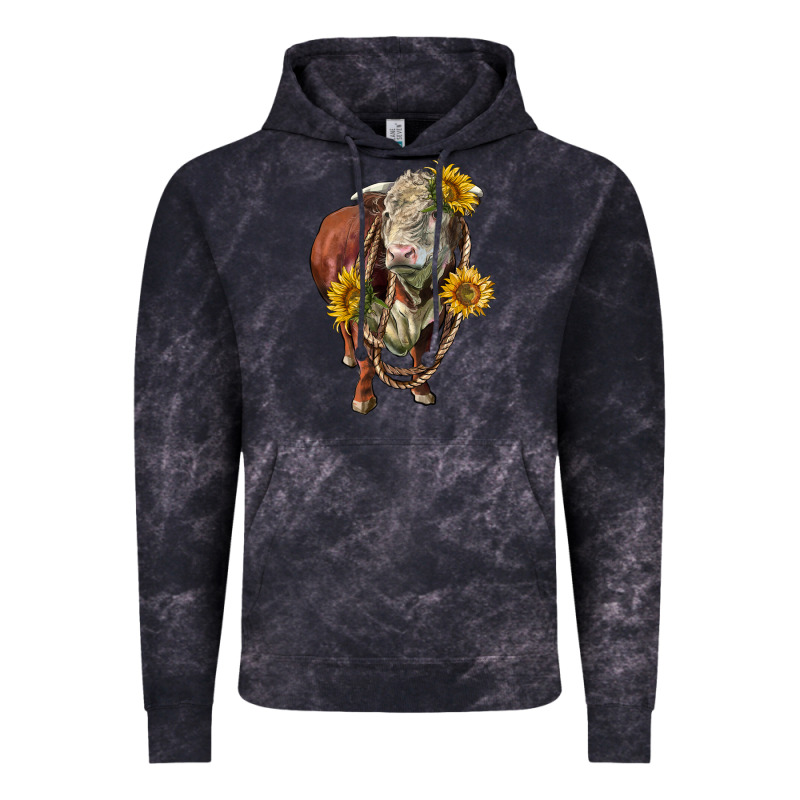 Hereford Bull Rope And Sunflowers Vintage Hoodie by LillyAllenDesigns | Teevron
