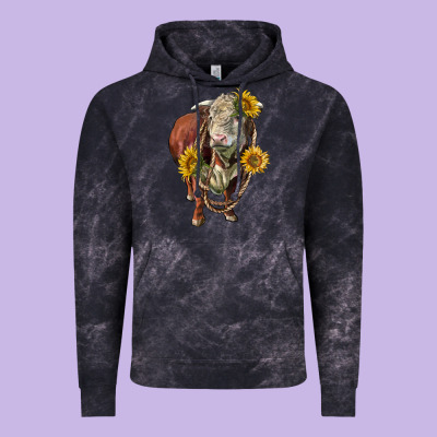 Hereford Bull Rope And Sunflowers Vintage Hoodie Designed By Lillyallendesigns