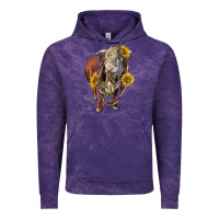 Cloud Purple hereford bull rope and sunflowers Vintage Hoodie - LillyAllenDesigns