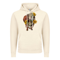 Vintage Artic hereford bull rope and sunflowers Vintage Hoodie - LillyAllenDesigns
