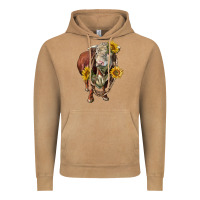 Vintage Camel hereford bull rope and sunflowers Vintage Hoodie - LillyAllenDesigns
