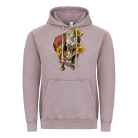 Vintage Zinc hereford bull rope and sunflowers Vintage Hoodie - LillyAllenDesigns