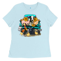 Farm Truck Farm Animals Ladies Tee | Teevron